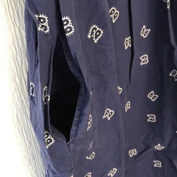 Vintage Styled by Saybury Navy Blue Paisley Mumu Dress Cotton Size Medium - Picture 7 of 11